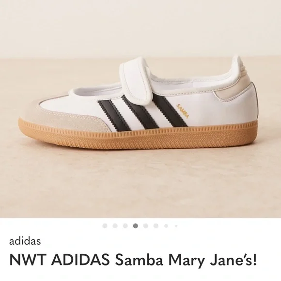 adidas womens Samba Mary-Jane Sneakers - White, Black, - Picture 3 of 5